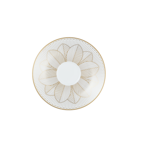 Christofle ホワイト金縁皿２枚組 Vegetable dishe with lid Vertigo Silver plated